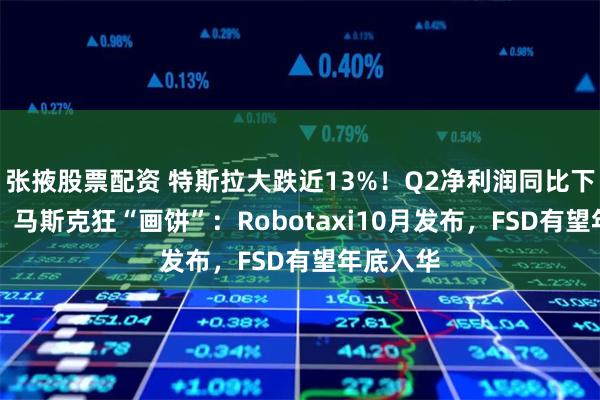 张掖股票配资 特斯拉大跌近13%！Q2净利润同比下降45%，马斯克狂“画饼”：Robotaxi10月发布，FSD有望年底入华